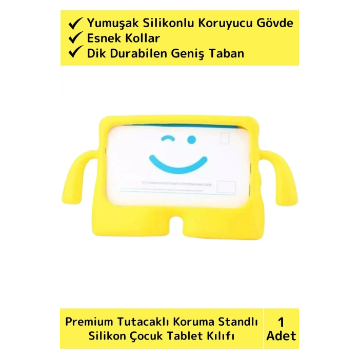 Premium Apple Ipad 7.8.9. Nesil 10.2 Inch Silikon Yumuşak Tutacaklı Tam Koruma Çocuk Tablet Kılıfı