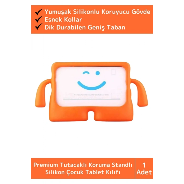 Premium Apple Samsung Uyumlu 8.7 Inch Silikon Yumuşak Tutacaklı Tam Koruma Çocuk Tablet Kılıfı