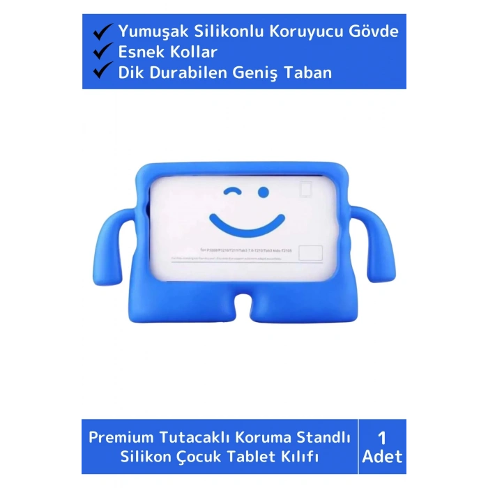 Premium Apple Samsung Uyumlu 8.7 Inch Silikon Yumuşak Tutacaklı Tam Koruma Çocuk Tablet Kılıfı