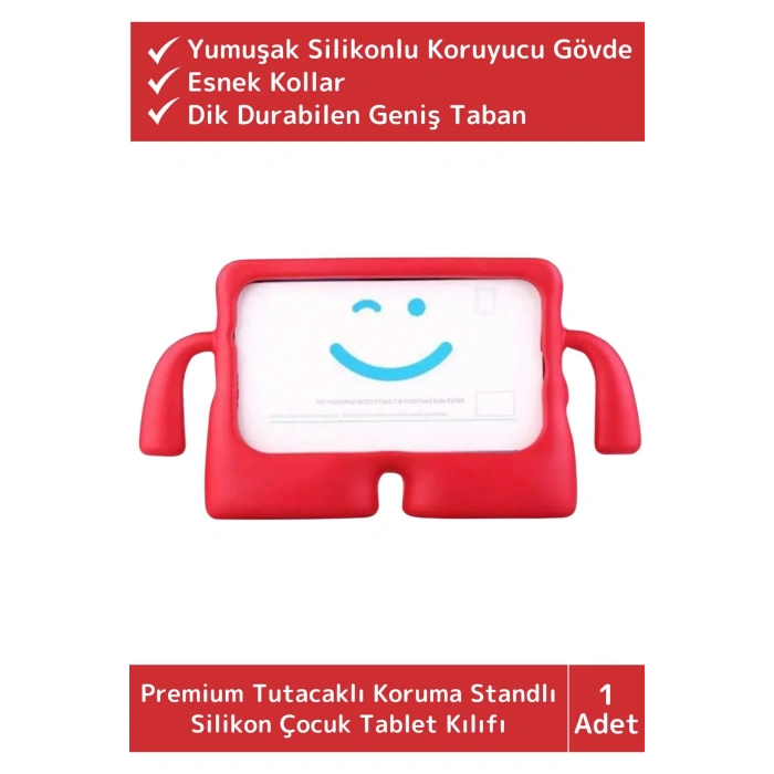 Premium Apple Samsung Uyumlu 8.7 Inch Silikon Yumuşak Tutacaklı Tam Koruma Çocuk Tablet Kılıfı