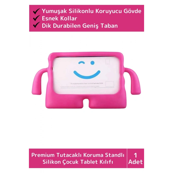 Premium Apple Samsung Uyumlu 8.7 Inch Silikon Yumuşak Tutacaklı Tam Koruma Çocuk Tablet Kılıfı