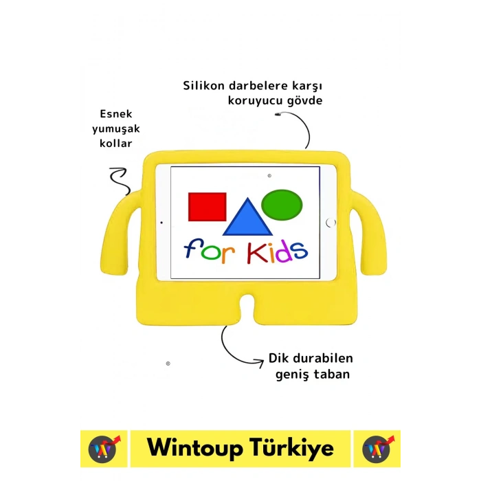 Premium Apple Samsung Uyumlu 8.7 Inch Silikon Yumuşak Tutacaklı Tam Koruma Çocuk Tablet Kılıfı