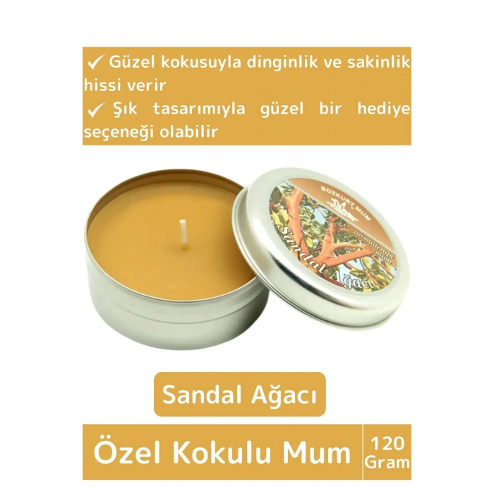 Premium Özel Metal Kutulu Arınma Huzur Meditasyon Yoga Esans Dekoratif Mum Oda Kokusu 120 Gram