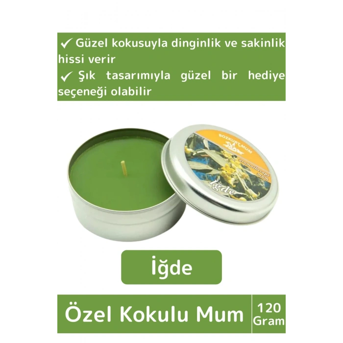 Premium Özel Metal Kutulu Arınma Huzur Meditasyon Yoga Esans Dekoratif Mum Oda Kokusu 120 Gram