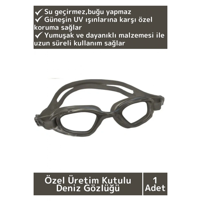 Premium Seri Ayarlanabilir Kayış Su Geçirmez UV Koruma Silikon Plastik Antifog Kutulu Deniz Gözlüğü