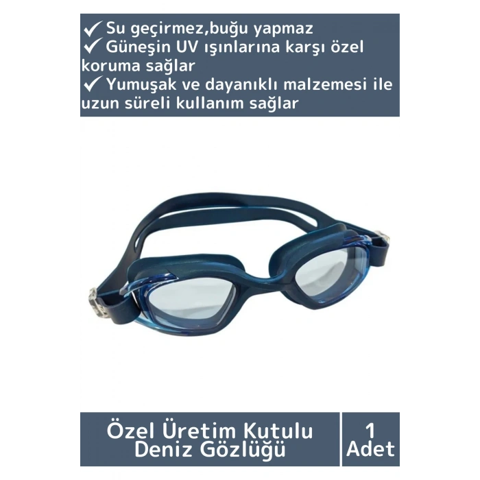 Premium Seri Ayarlanabilir Kayış Su Geçirmez UV Koruma Silikon Plastik Antifog Kutulu Deniz Gözlüğü