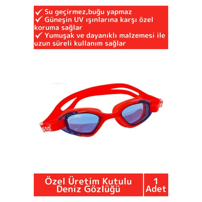 Premium Seri Ayarlanabilir Kayış Su Geçirmez UV Koruma Silikon Plastik Antifog Kutulu Deniz Gözlüğü