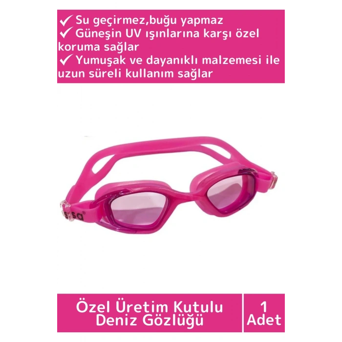 Premium Seri Ayarlanabilir Kayış Su Geçirmez UV Koruma Silikon Plastik Antifog Kutulu Deniz Gözlüğü