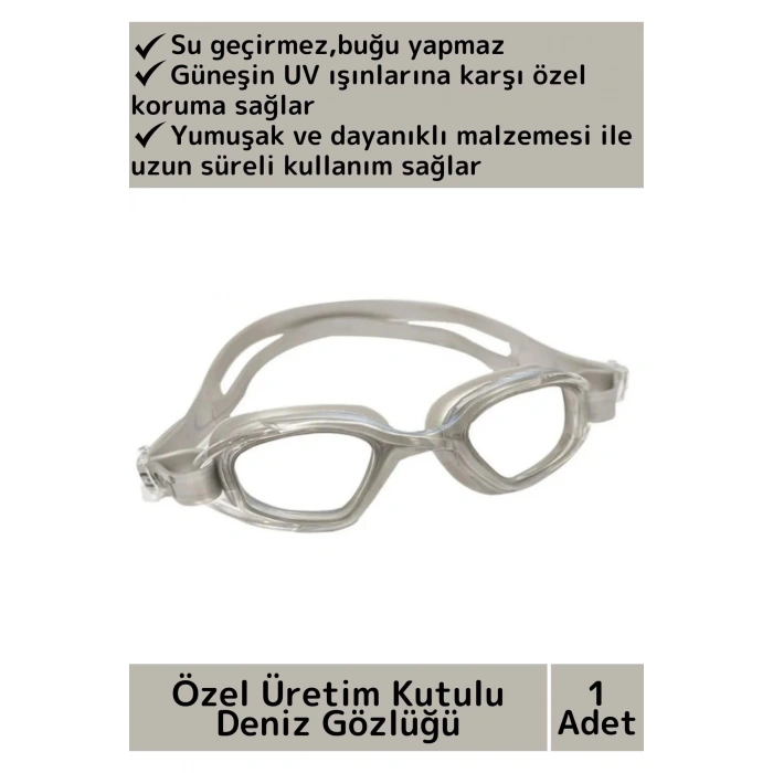 Premium Seri Ayarlanabilir Kayış Su Geçirmez UV Koruma Silikon Plastik Antifog Kutulu Deniz Gözlüğü