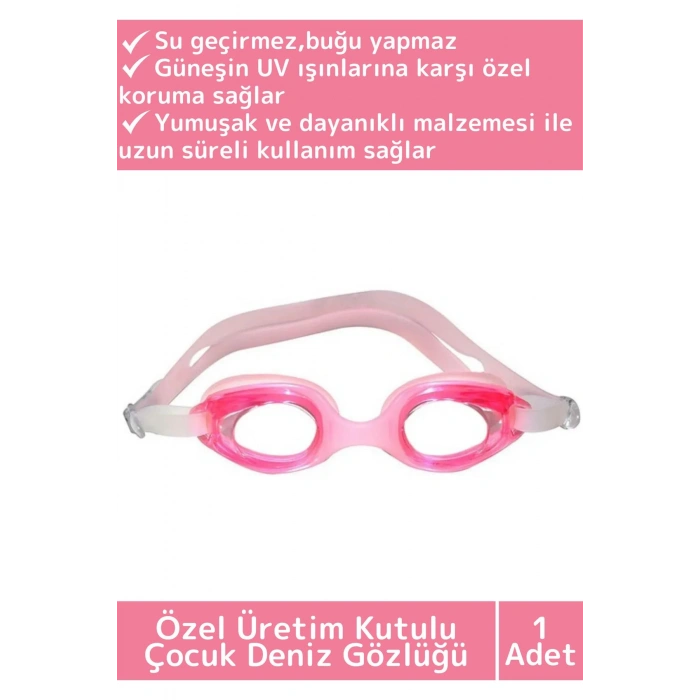 Özel Ayarlanabilir Kayışlı Su Geçirmez UV Koruma Silikon Plastik Antifog Kutulu Çocuk Deniz Gözlüğü