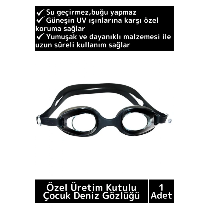 Özel Ayarlanabilir Kayışlı Su Geçirmez UV Koruma Silikon Plastik Antifog Kutulu Çocuk Deniz Gözlüğü