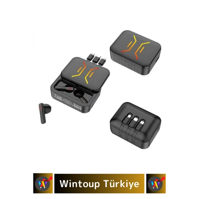 Premium iPhone 16 Pro Tam Uyumlu Powerbankli Led Göstergeli Dokunmatik Kulak İçi Bluetooth Kulaklık