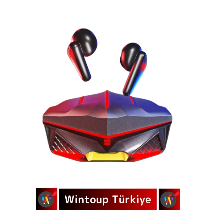 Premium iPhone 16 Pro Uyumlu Metal Kasa Led Işıklı ANC Gamer Kulak İçi Bluetooth Oyuncu Kulaklığı