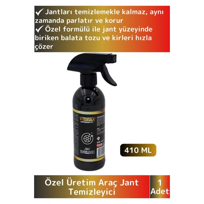 Premium Ekstra Parlatıcı Koruyucu Toz Kir Leke Çıkarıcı Araba Otomobil Araç Jant Temizleyici 410 Ml