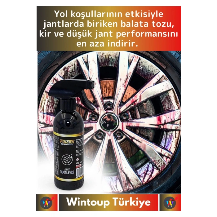 Premium Ekstra Parlatıcı Koruyucu Toz Kir Leke Çıkarıcı Araba Otomobil Araç Jant Temizleyici 410 Ml