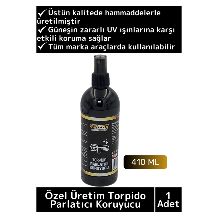 Premium Yüksek Kaliteli Kolay Kullanım Araç Oto Torpido Koruyucu Parlatıcı 410 Ml