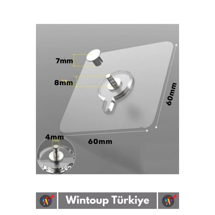 Özel Üretim Yüksek Kaliteli Suya Neme Ekstra Dayanıklı Montajsız Ultra Güçlü Vantuzlu Askı 5 Adet