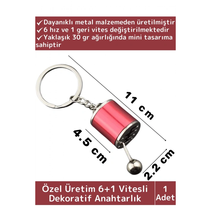 Özel Üretim Yüksek Kaliteli 6 Hız+1  Geri Vites Geçişli Dekoratif Oto Araç Otomobil Vites Anahtarlık