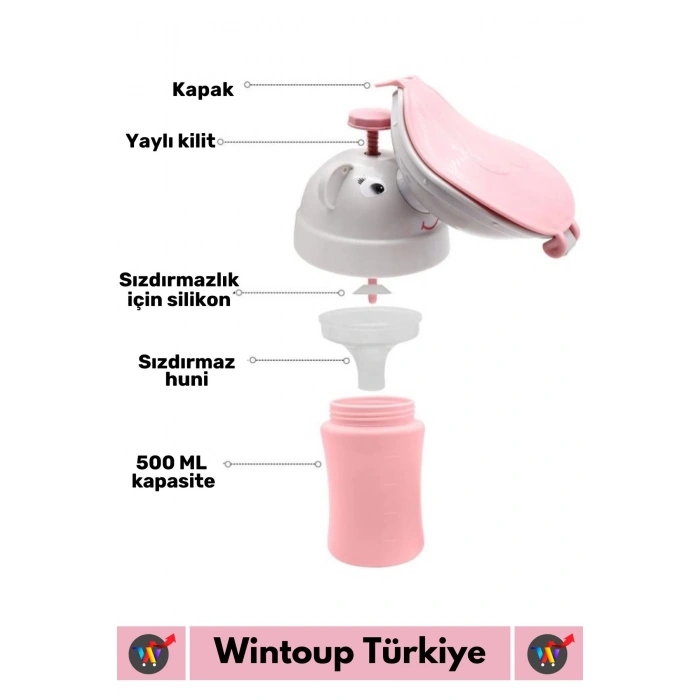 Özel Üretim Dayanıklı Sağlıklı PP Malzeme +2 Yaş Portatif Taşıma İpli Kız Çocuk Lazımlık Pisuvar