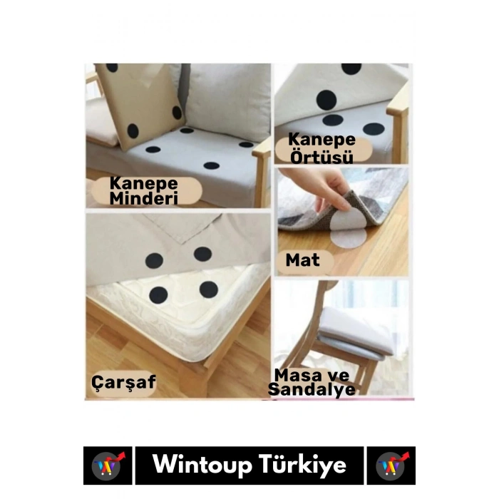 Özel Kendinden Yapışkanlı Yıkanabilir Tekrar Kullanılabilir Halı Kilim Kaydırmaz Cırt Bant 20 Adet