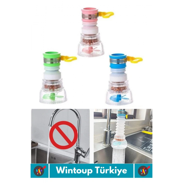 Özel Üretim 360 Derece Dönebilen Su Tasarruflu Oynar Başlıklı Pervaneli Taşlı Musluk Başlığı 2 Adet