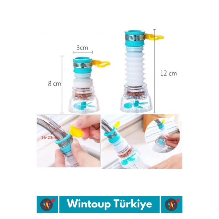 Özel Üretim 360 Derece Dönebilen Su Tasarruflu Oynar Başlıklı Pervaneli Taşlı Musluk Başlığı 2 Adet