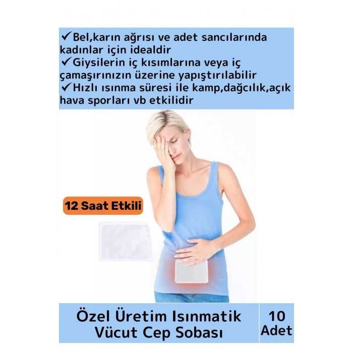 Özel Üretim Hızlı 12 Saat Uzun Süre Etkili Vücut Isısı Isınmatik Cep Sobası Isı Bandı 10 Adet