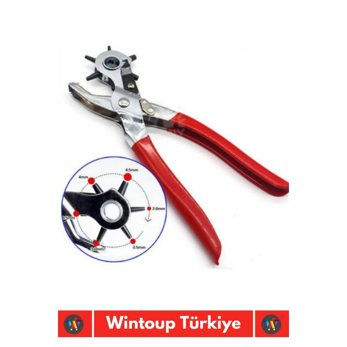 Özel Üretim Yüksek Kaliteli Delik Uç Açıcı Ayarlanabilir 6 Farklı Uçlu Metal Kemer Delme Pensesi