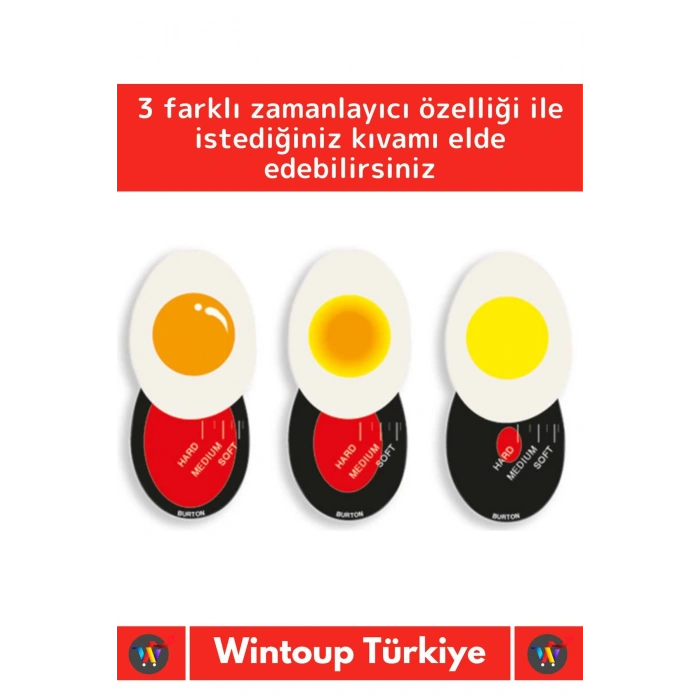 Özel Yüksek Kaliteli Yanmaz Erimez 3 Farklı Zamanlayıcılı Yumurta Pişirme Derecesi Aparatı Egg Timer