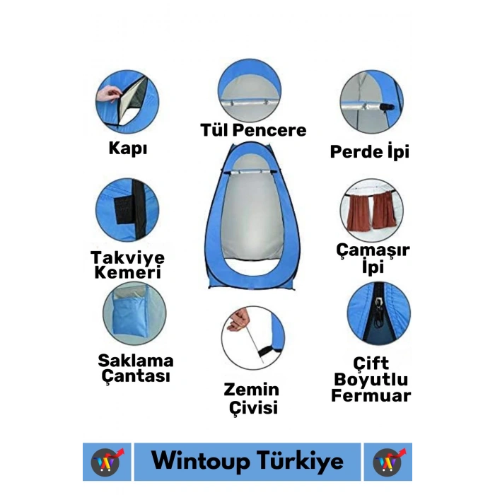 Premium Yüksek Kaliteli Özel Bölmeli Taşıma Çantalı Portable Otomatik Kurulum Kamp Balıkçı Çadırı