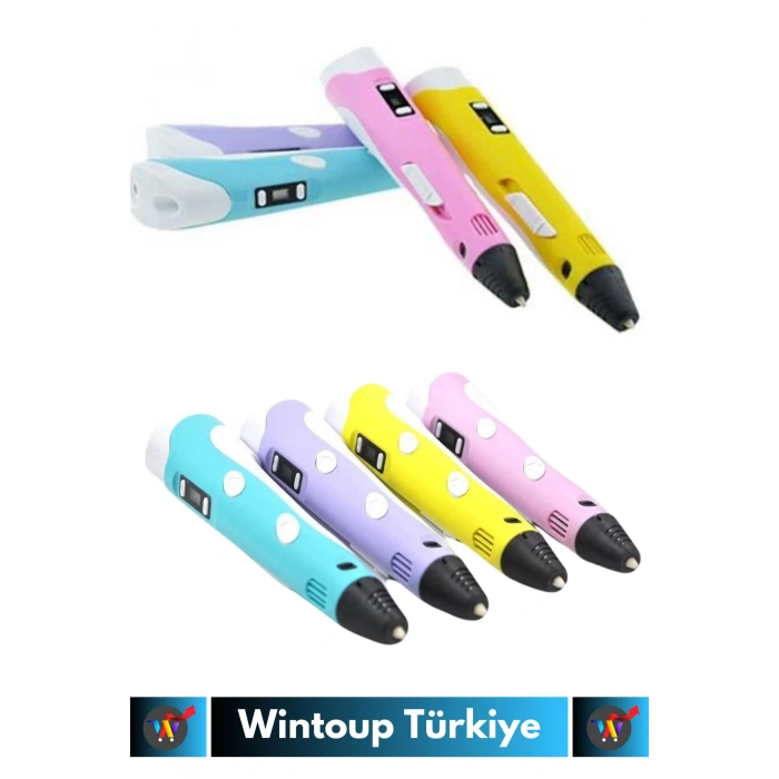 Özel Üretim Çevre Dostu Bükülebilir ABS Plastik 3D Renkli Üç Boyutlu Çocuk Çizim Yazıcı Kalemi