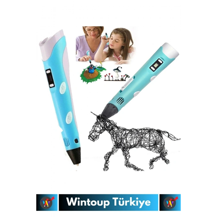 Özel Üretim Çevre Dostu Bükülebilir ABS Plastik 3D Renkli Üç Boyutlu Çocuk Çizim Yazıcı Kalemi