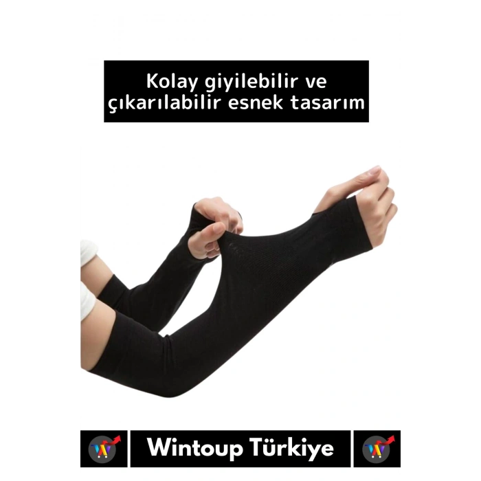 Premium Yüksek Kaliteli UV Koruyucu Esnek Ter Emici Motorsiklet Tesettür Spor Uzun Kol Kılıfı 1 Çift