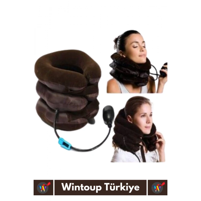 Özel Üretim Yüksek Kaliteli Ortopedik Şişirilebilir Pompalı Kompakt Seyahat Kamp Fıtık Boyun Yastığı