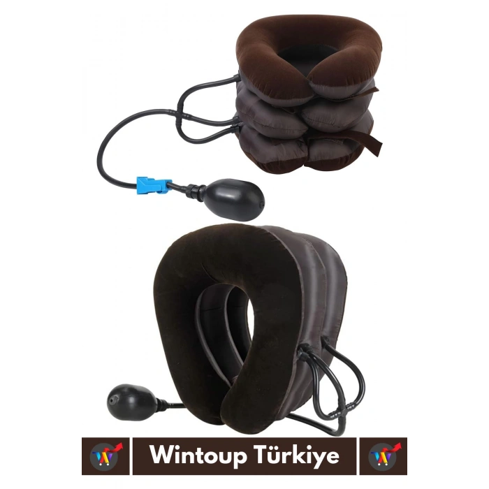 Özel Üretim Yüksek Kaliteli Ortopedik Şişirilebilir Pompalı Kompakt Seyahat Kamp Fıtık Boyun Yastığı