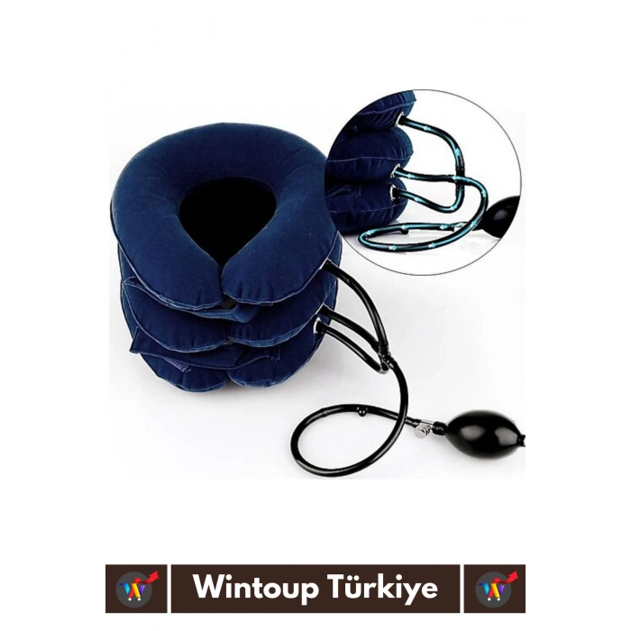 Özel Üretim Yüksek Kaliteli Ortopedik Şişirilebilir Pompalı Kompakt Seyahat Kamp Fıtık Boyun Yastığı