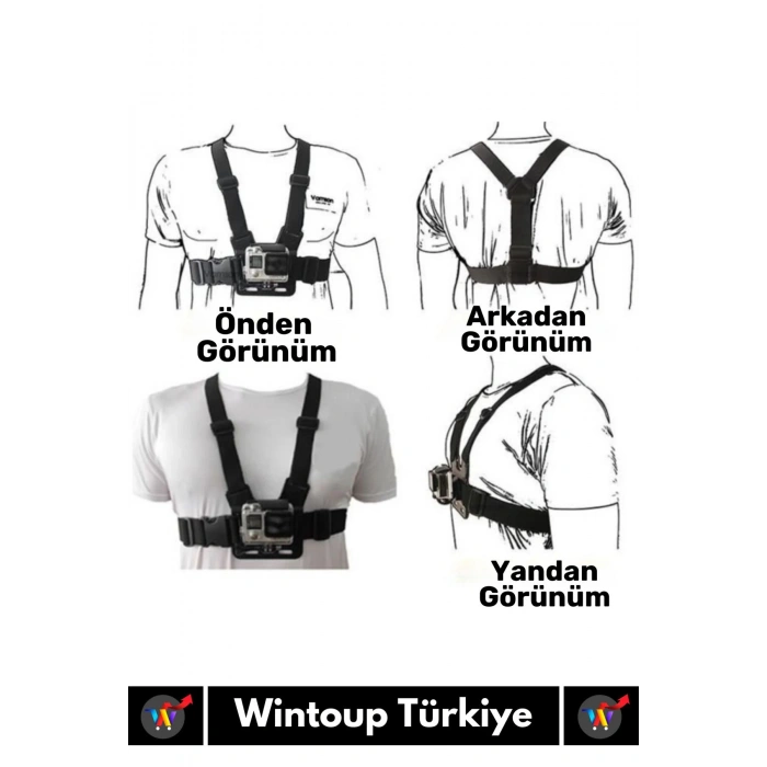 Premium Ayarlanabilir Spor Bisiklet Koşu Tırmanış Outdoor Aksiyon Kamerası Göğüse Sabitleme Kemeri