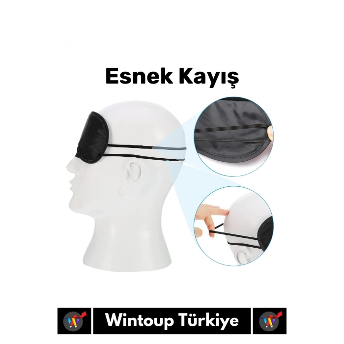 Özel Üretim Elastik Unisex Işık Önleyici Kamp Ev Yurt Uyku Maskesi Uyku Göz Bandı 4 Adet