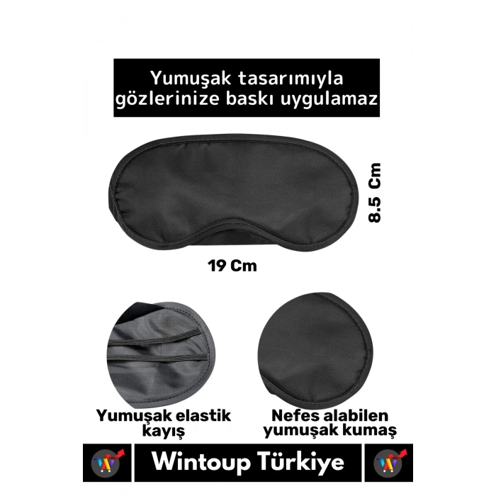 Özel Üretim Elastik Unisex Işık Önleyici Kamp Ev Yurt Uyku Maskesi Uyku Göz Bandı 1 Adet
