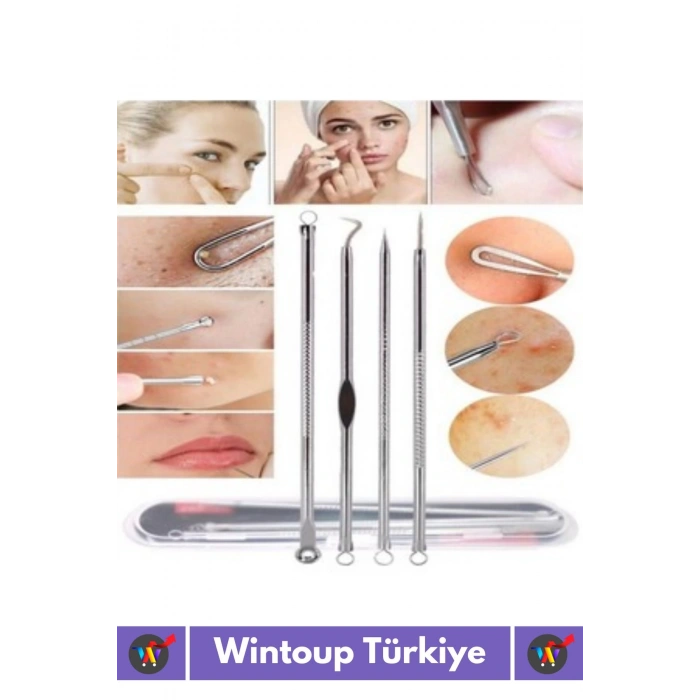 Özel Üretim Dayanıklı Tüm Ciltler İçin Uygun Yüz Bakım Akne Sivilce Siyah Nokta Temizleyici 4lü Set