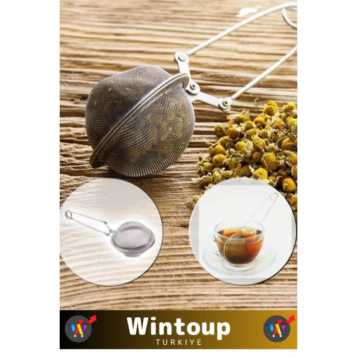 Premium Yüksek Kaliteli Ergonomik Çelik İnce Delikli Geniş Kulplu Bitki Çayı Demleme Süzgeci