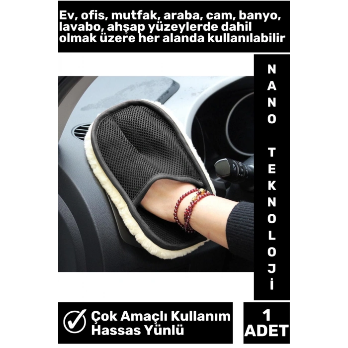 Özel Üretim Nano Teknoloji Mutfak Lavabo Ahşap Hassas Yünlü Otomobil Yıkama Temizlik Eldiveni