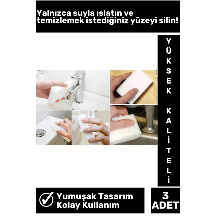 Özel Üretim Yüksek Kaliteli Nano Teknoloji Mutfak Lavabo Otomobil Sihirli Temizlik Süngeri 3 Adet