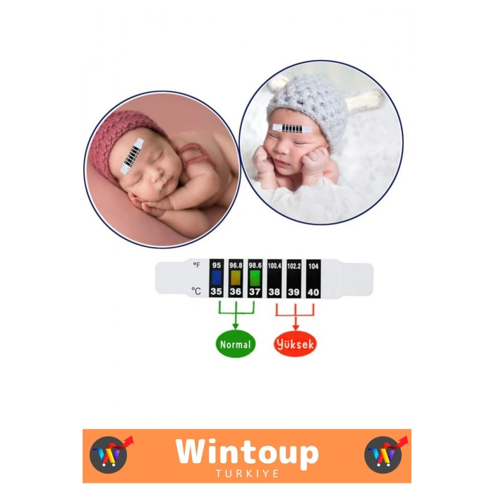 Özel Üretim Tüm Yaşlar İçin Uygun Şerit Bükülebilir Tek Kullanımlık Çocuk Bebek Ateş Ölçer 10 Adet