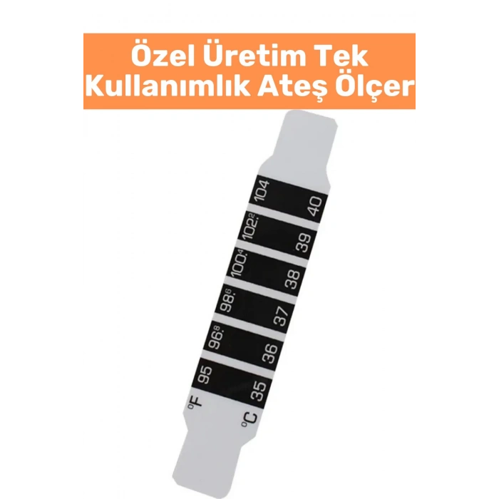 Özel Üretim Tüm Yaşlar İçin Uygun Şerit Bükülebilir Tek Kullanımlık Çocuk Bebek Ateş Ölçer 5 Adet