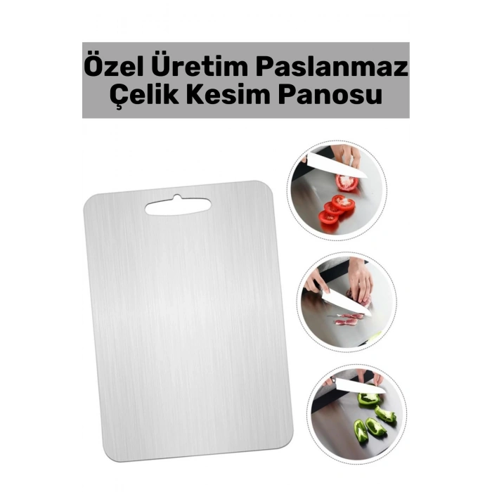 Premium Yüksek Kaliteli Paslanmaz Çelik Dayanıklı Hijyenik Kaymaz Yüzey Mutfak Sebze Et Kesme Panosu