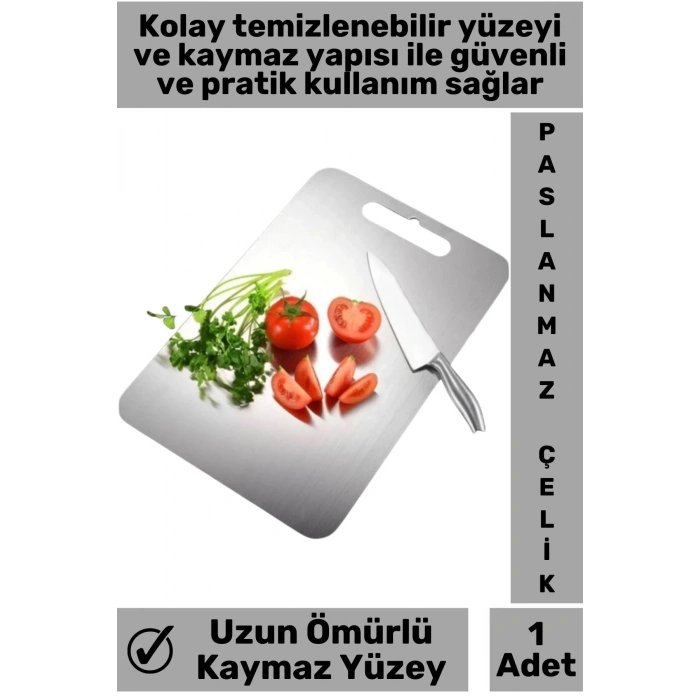 Premium Yüksek Kaliteli Paslanmaz Çelik Dayanıklı Hijyenik Kaymaz Yüzey Mutfak Sebze Et Kesme Panosu