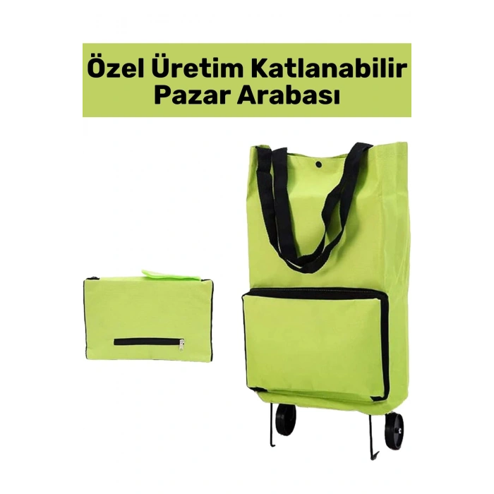 Premium Seri Yüksek Kaliteli Kompakt Katlanabilir Omuz Çantası Tasarımlı Su Geçirmez Pazar Arabası