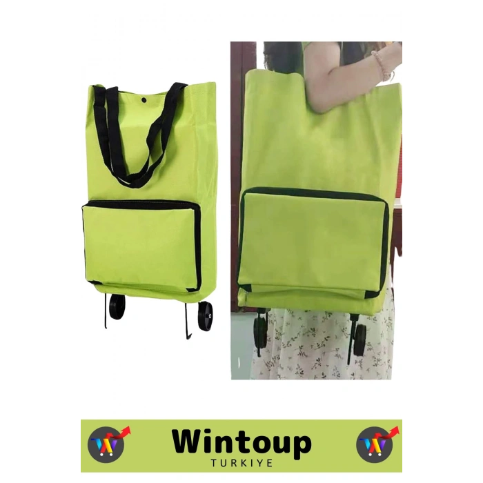 Premium Seri Yüksek Kaliteli Kompakt Katlanabilir Omuz Çantası Tasarımlı Su Geçirmez Pazar Arabası