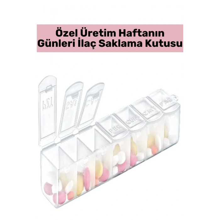 Özel Üretim Kompakt Sağlık Dostu Haftanın Günleri 7 Günlük İlaç Tablet Saklama Kutusu